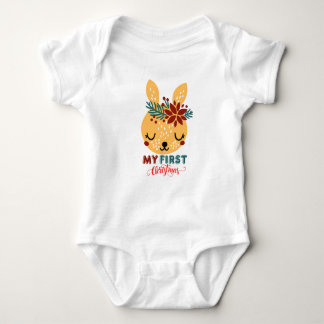 Body Para Bebé Primer bebé de Navidad, Navidades de renos BabySui