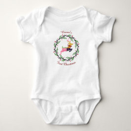 Body Para Bebé Primer Ciervo de Navidad con Corona Personalizable