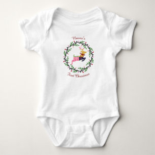 Body Para Bebé Primer Ciervo de Navidad con Corona Personalizable