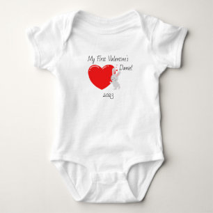 Body Para Bebé Primer Conejo Rojo de San Valentín personalizado