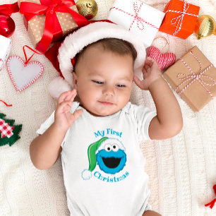 Body Para Bebé Primer Cookie Monster de Navidad