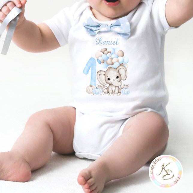 Body Para Bebé Primer cumpleaños Cute Fall Elephant Bodysuit (Subido por el creador)