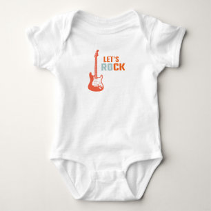 Body Para Bebé Primer cumpleaños de Guitar Rock and Roll Music Ro