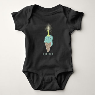 Body Para Bebé Primer cumpleaños de Mint Ice Cream Sparkler Baby 