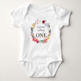 Body Para Bebé Primer cumpleaños de Spring Wildflower Chica