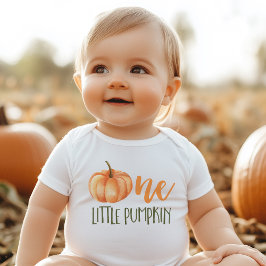 Body Para Bebé Primer cumpleaños de un pequeño bebé de calabaza