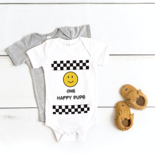 Body Para Bebé Primer cumpleaños de un tipo feliz sonrisa amarill