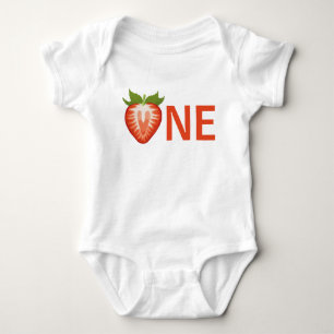 Body Para Bebé Primer cumpleaños del Chica Berry One Strawberry