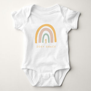 Body Para Bebé Primer cumpleaños del Chica Pastel Rainbow moderno