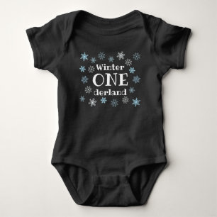 Body Para Bebé Primer cumpleaños del copo de nieve Onederland del