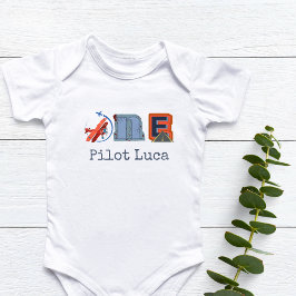 Body Para Bebé Primer cumpleaños del piloto personalizado