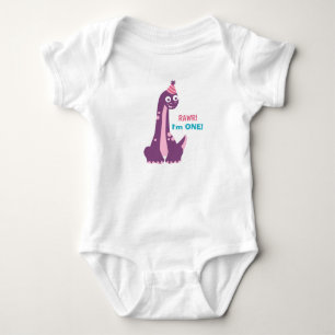 Body Para Bebé Primer cumpleaños, Rawr. Tengo 1, Fiesta Cute Din