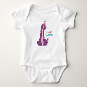 Body Para Bebé Primer cumpleaños, Rawr. Tengo 1, Fiesta Cute Dino