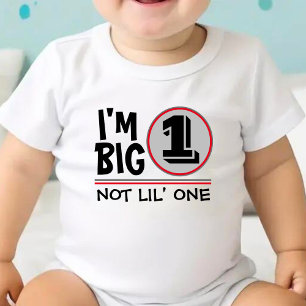 Body Para Bebé Primer cumpleaños soy grande 1, no lilo, rojo y gr