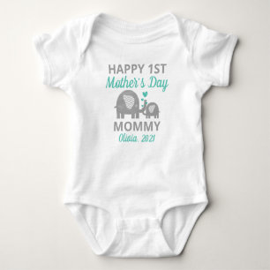 Body Para Bebé Primer Día de la Madre feliz personalizado
