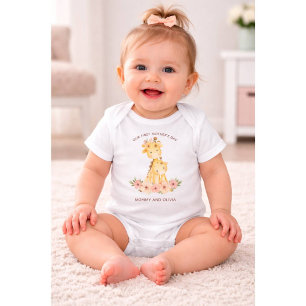Body Para Bebé Primer Día de la Madre Personalizado  Mamá y Nombr