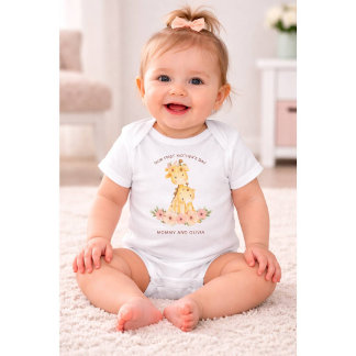 Body Para Bebé Primer Día de la Madre Personalizado  Mamá y Nombr