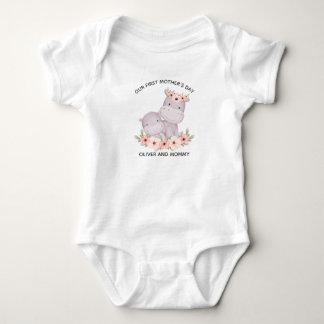Body Para Bebé Primer Día de la Madre Personalizado  Mamá y Nombr
