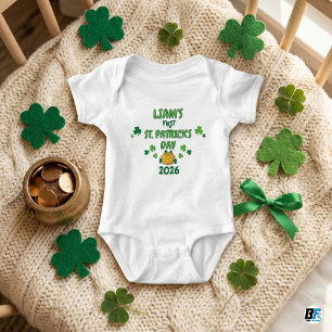 Body Para Bebé Primer Día de San Patricio Personalizado 2026 Olla