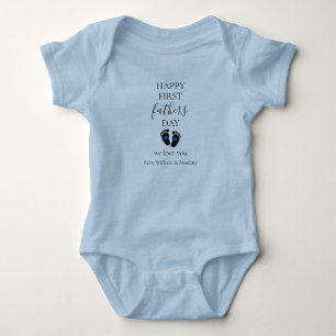 Body Para Bebé Primer Día del Padre - Huellas de bebé y corazones