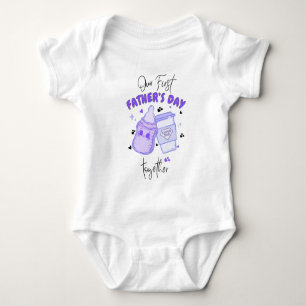 Body Para Bebé Primer Día del Padre Juntos Conjunto a juego/Púrpu