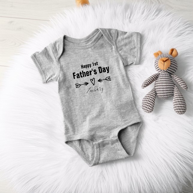 Body Para Bebé Primer Día del Padre Personalizado (First Father's Day Personalized Baby Bodysuit)