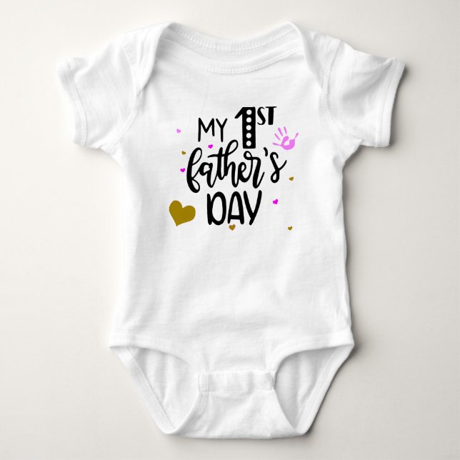 Body Para Bebé Primer Día del Padre —>Traje de Chica (Anverso)