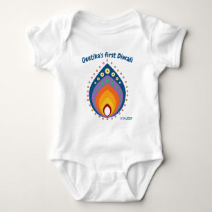 Body Para Bebé Primer Diwali del bebé con estilo de nombre perso