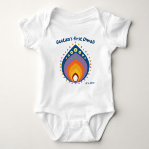 Body Para Bebé Primer Diwali del bebé con estilo de nombre person