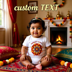 Body Para Bebé Primer Diwali del bebé con nombre personalizado 2