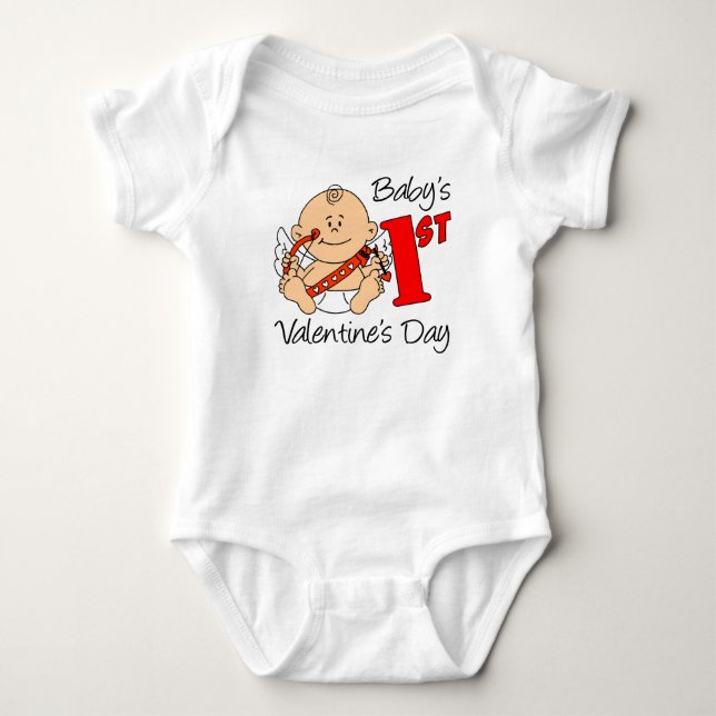 Body Para Bebé Primer El día de San Valentín del bebé (Anverso)