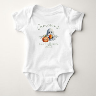 Body Para Bebé Primer Halloween del bebé con nombre personalizado