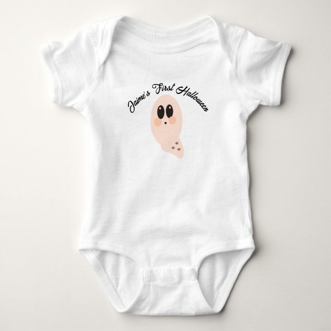 Body Para Bebé Primer Halloween del bebé fantasma lindo (Anverso)