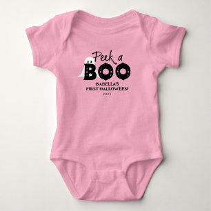 Body Para Bebé Primer Halloween del bebé personalizado Peek A Boo
