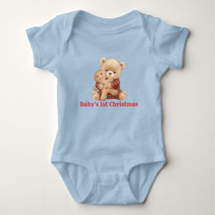 Body Para Bebé Primer Navidad de Osito Adorable