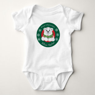 Body Para Bebé Primer Navidad del bebé oso polar personalizable