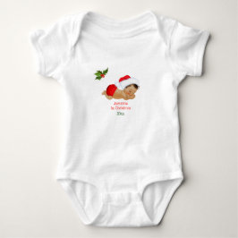 Body Para Bebé Primer Navidad Niño con Gorro de Santa Rojo