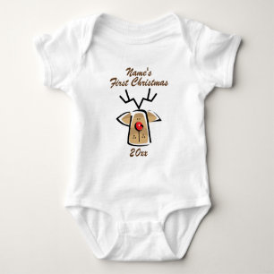 Body Para Bebé Primer nombre del bebé personalizado en Navidad