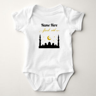 Body Para Bebé Primer nombre personalizado de Eid Baby Bodysuit