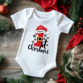 Body Para Bebé Primer nombre personalizado de Navidad del bebé Sa