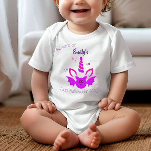 Body Para Bebé Primer nombre personalizado de unicornio Chica de 