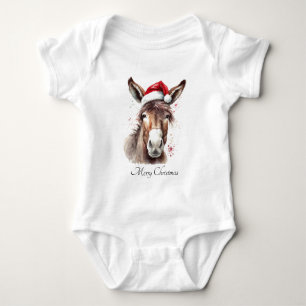 Body Para Bebé Primer Outfit de Navidad para Burro Pequeño