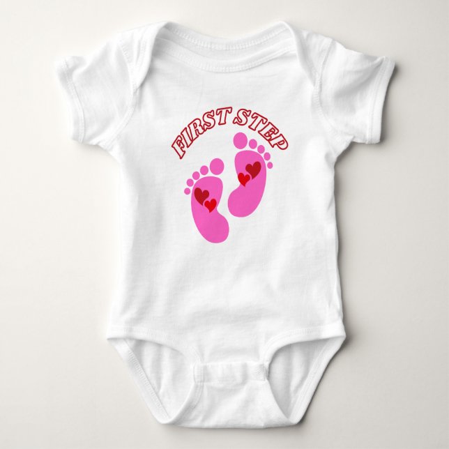 Body Para Bebé Primer paso: Baby Girl Bodysuit (Anverso)