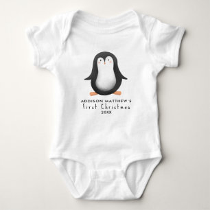 Body Para Bebé Primer pingüino de invierno de Navidad