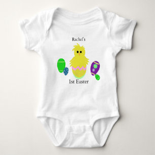 Body Para Bebé Primer verde amarillo de Pascua