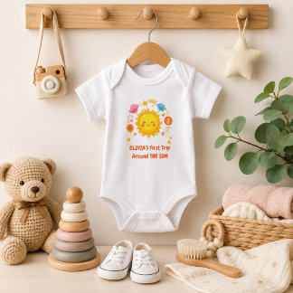 Body Para Bebé Primer viaje alrededor del sol/personalizado