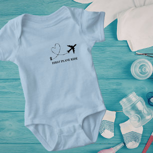 Body Para Bebé Primer viaje en avión para bebé Azul Personalizado