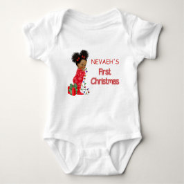 Body Para Bebé Primera camiseta de ChristmaT para una bebé afroam