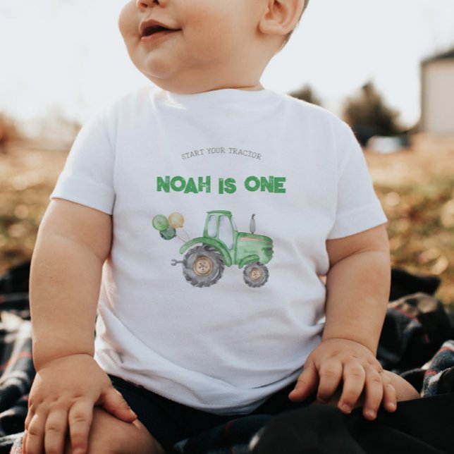 Body Para Bebé Primera camiseta de cumpleaños de Tractor de cumpl (Subido por el creador)