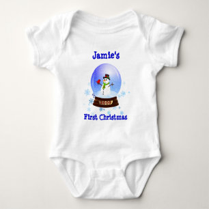 Body Para Bebé Primera camiseta de Snowglobe del navidad del beb